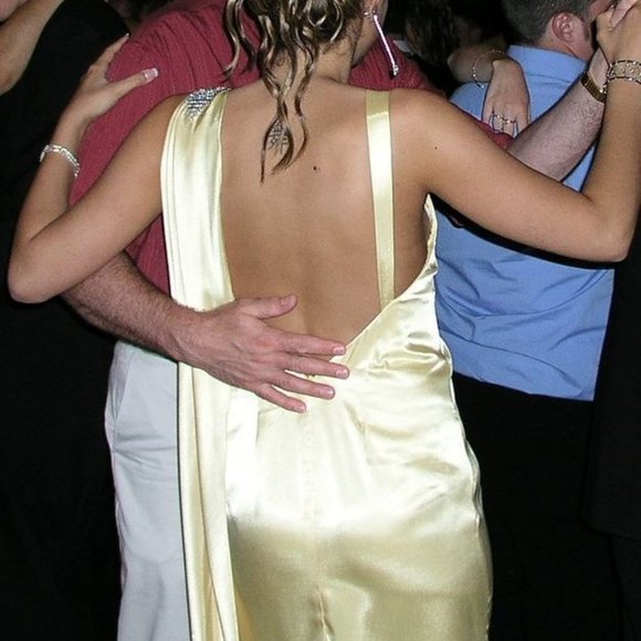 Faviana "Vintage" Satin Prom Dress - Picture 4 of 8